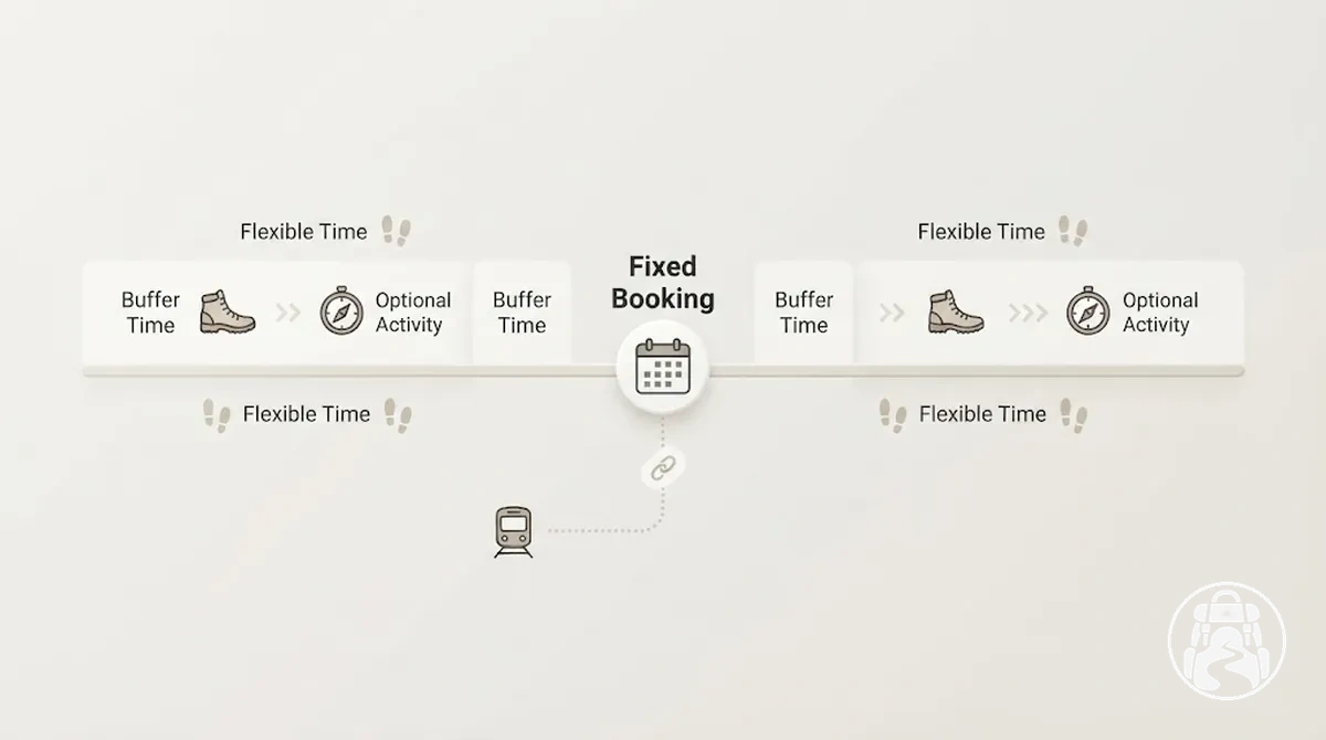 Advance booking used as a fixed anchor within a flexible backpacking itinerary