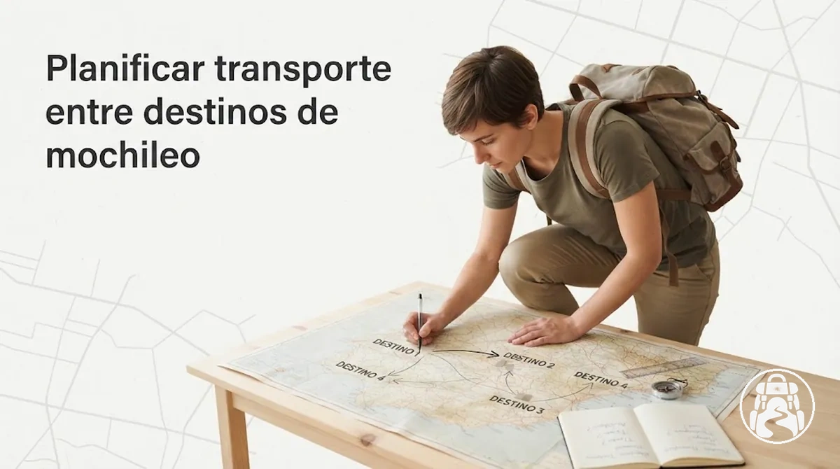 Planificación del transporte entre destinos durante una ruta de mochilero