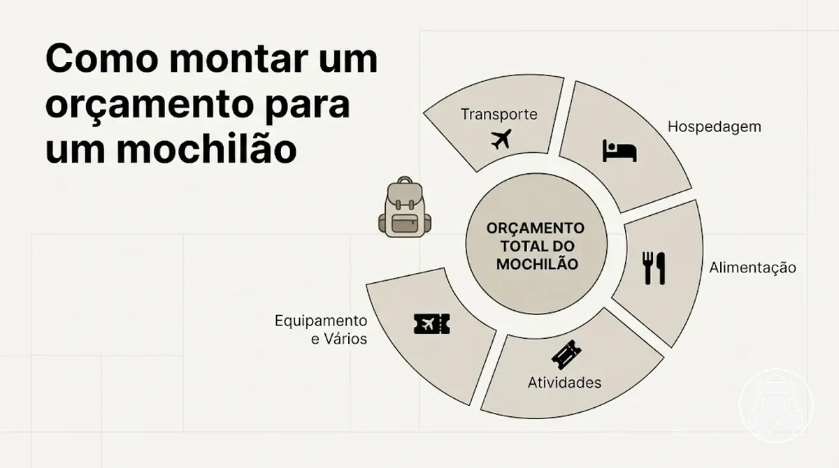 Planejamento do orçamento de um mochilão pelos principais gastos